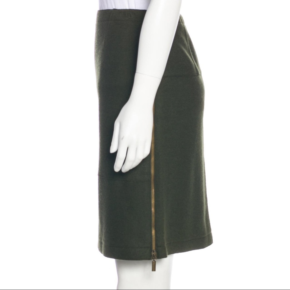 Victor Alfaro Olive Green Knee-Length Pencil Skirt - Picture 2 of 4